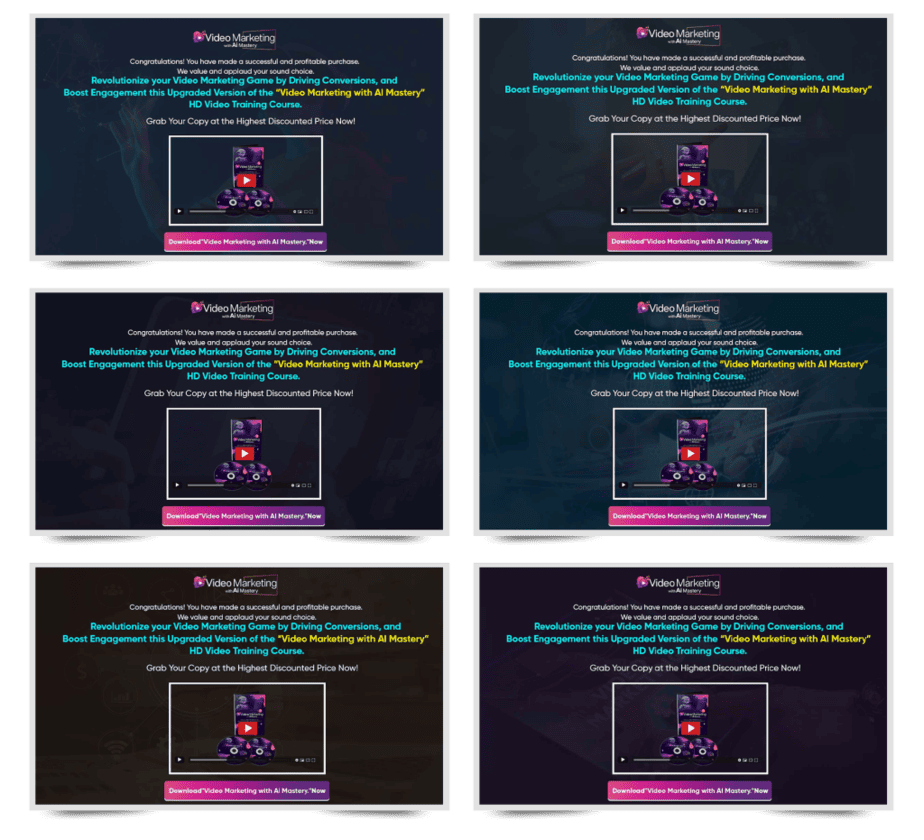 Video Marketing with AI Mastery PLR Sales Funnel Upsell Minisites
