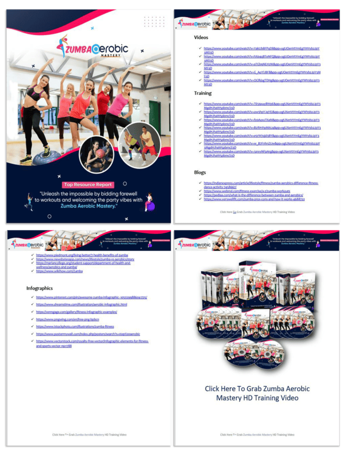 Zumba Aerobic Mastery PLR Sales Funnel Top Resource Report Screenshot