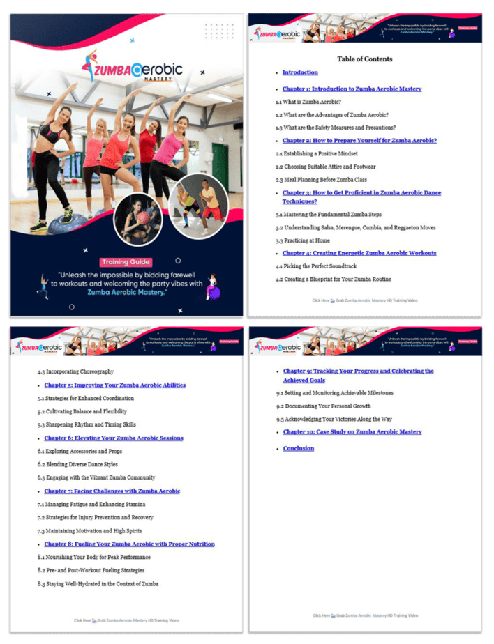 Zumba Aerobic Mastery PLR Sales Funnel Training Guide Screenshot