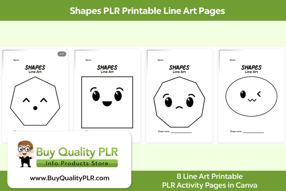Shapes PLR Printable Line Art Pages