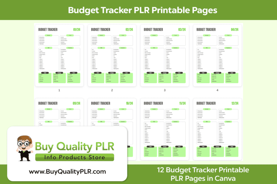 Budget Tracker PLR Printable Pages