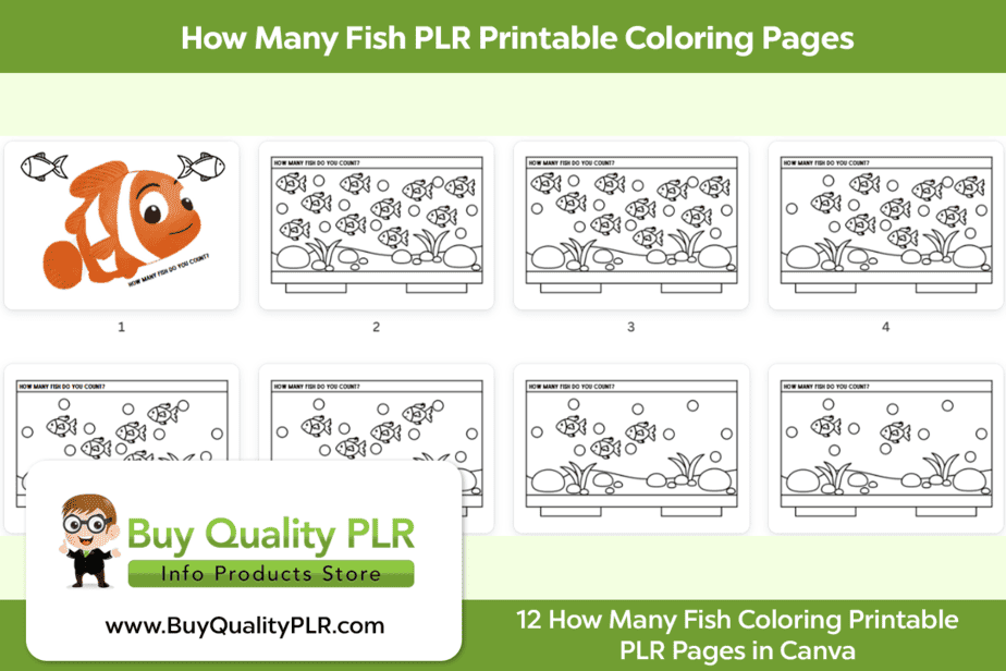 How Many Fish PLR Printable Coloring Pages