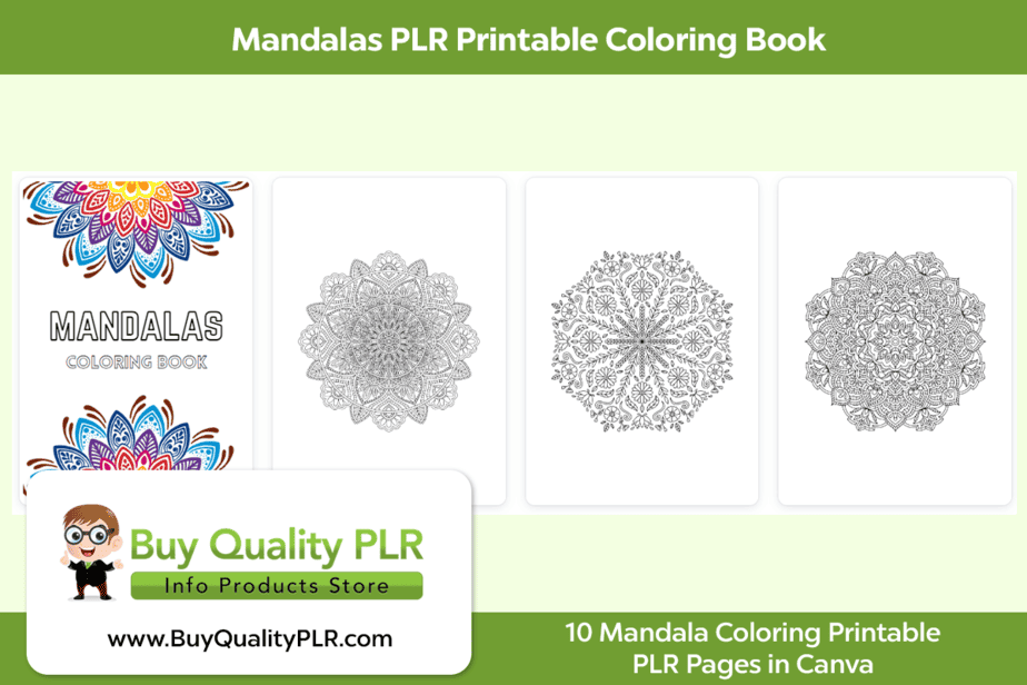 Mandalas PLR Printable Coloring Book