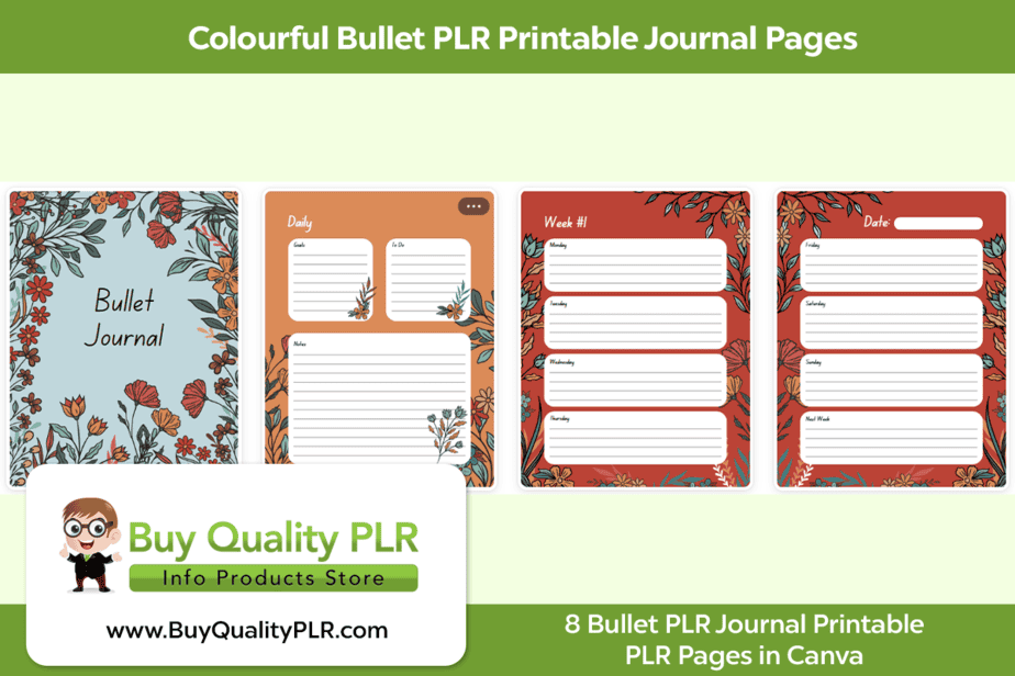 Colourful Bullet PLR Printable Journal Pages