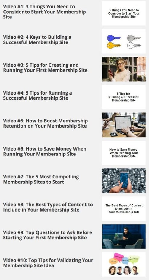 Membership Site Secrets Videos