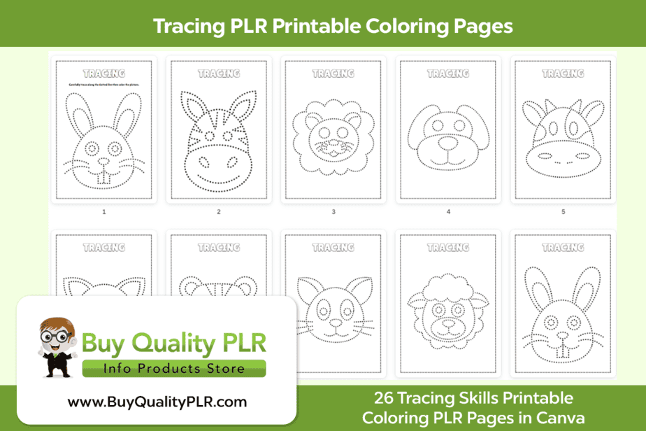 Tracing PLR Printable Coloring Pages