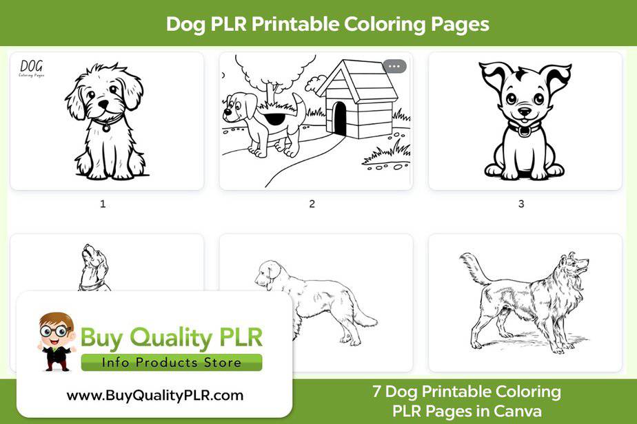 Dog PLR Printable Coloring Pages