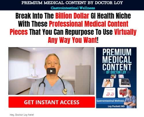 GI Wellness Premium Medical PLR Content by Dr Loy