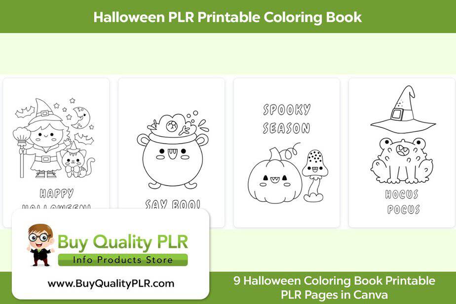 Halloween PLR Printable Coloring Book