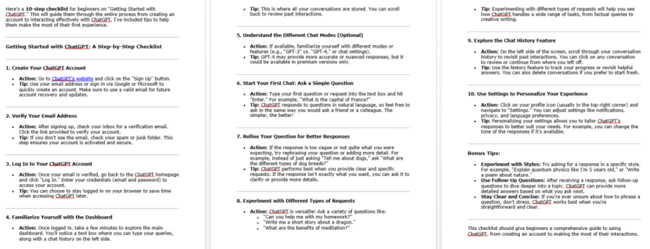 10 How To Use ChatGPT PLR Checklists Sample