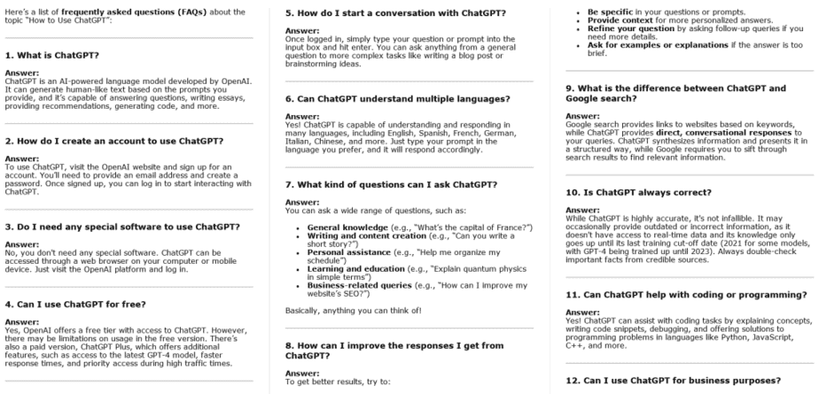 10 How To Use ChatGPT PLR FAQ Sample