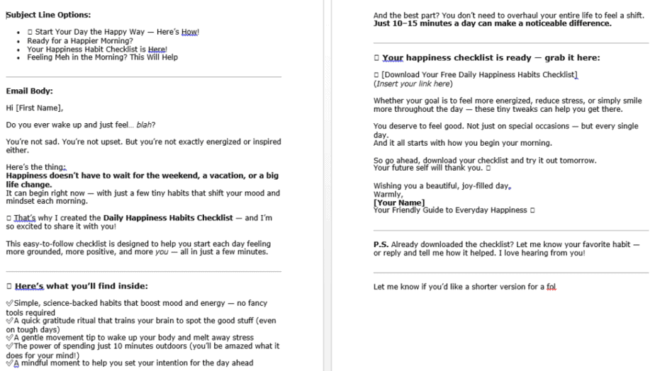 10 How to Be Happy PLR Autoresponder Sample