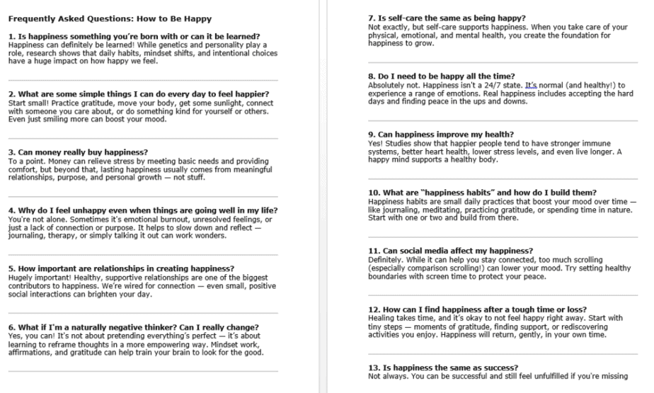10 How to Be Happy PLR FAQ Sample