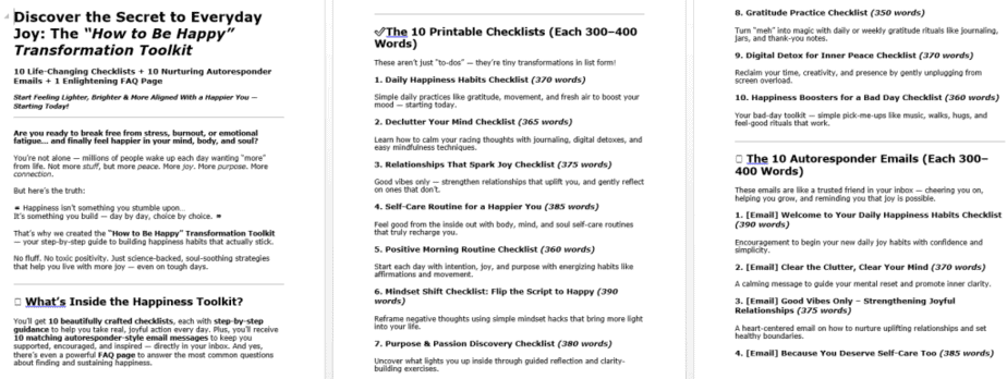 10 How to Be Happy PLR Sales Page Sample