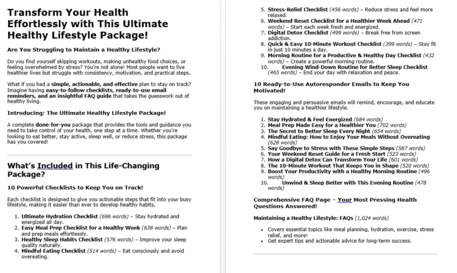 10 Maintaining a Healthy Lifestyle PLR Sales Page Sample