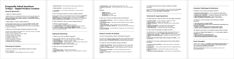 Digital Product Creation FAQs