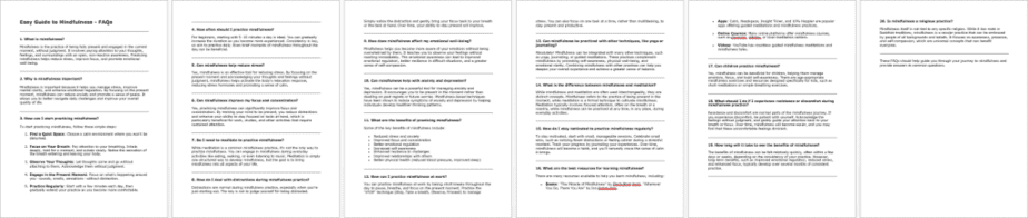 Easy Guide To Mindfulness FAQs