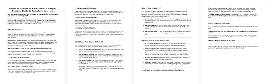 Easy Guide To Mindfulness Salespage