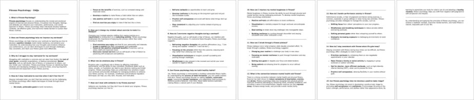 Fitness Psychology FAQs
