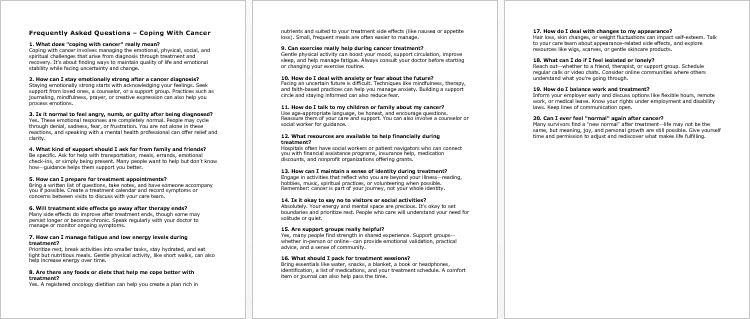 Coping With Cancer FAQs