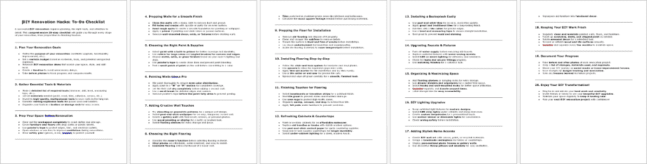 Diy Renovation Hacks Checklist