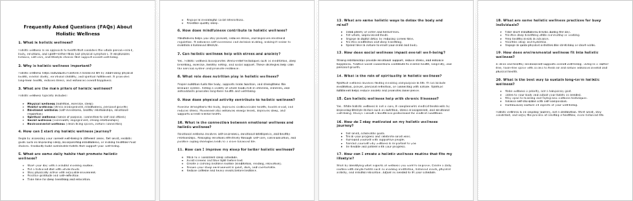 Holistic Wellness FAQs