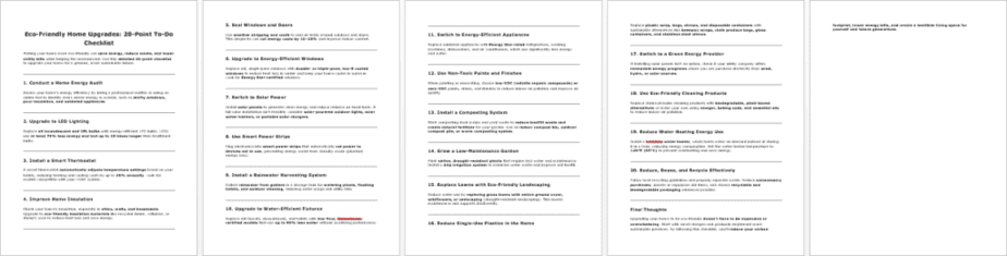 Eco Friendly Home Upgrades Checklist