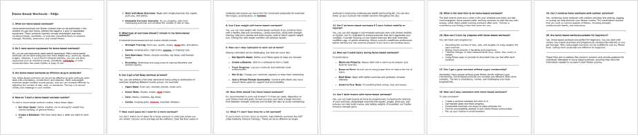 Home Based Workouts FAQs