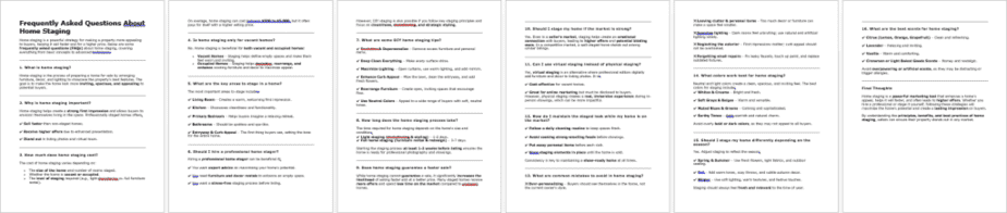 Homestaging FAQs