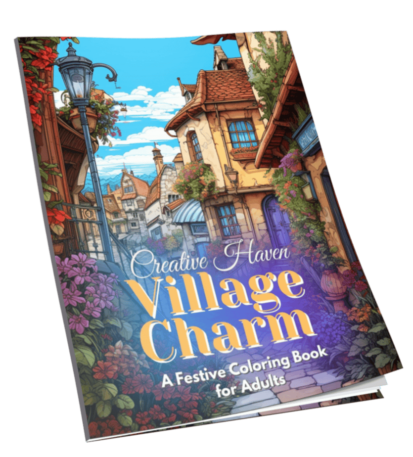 Village Charm Adult PLR Coloring Book