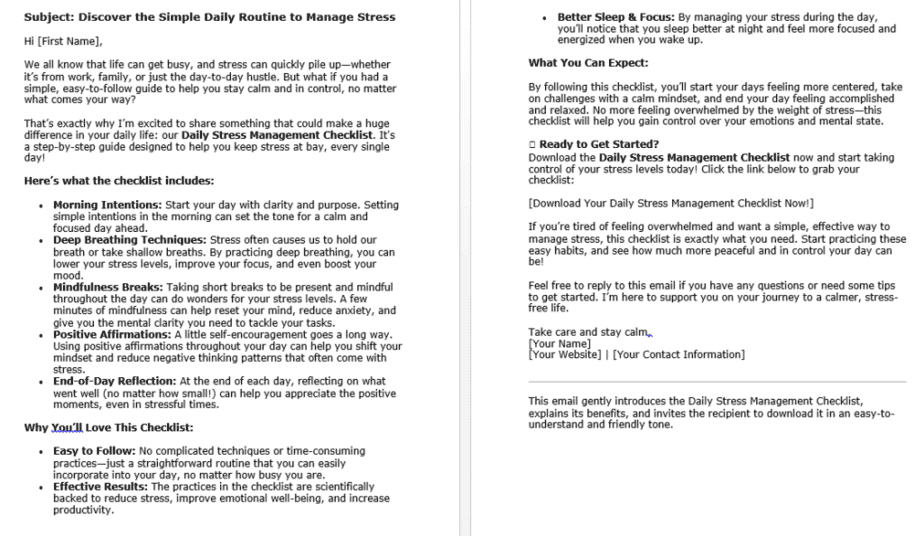 10 Stress Management PLR Autoresponders Sample