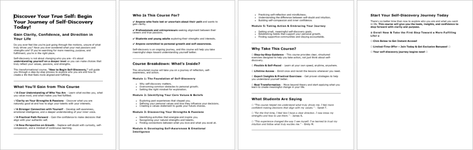 How to Begin Self Discovery Salespage