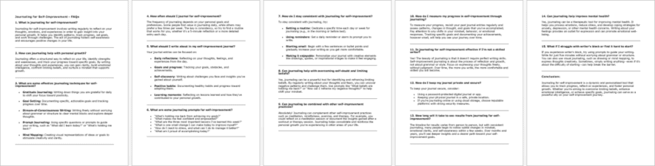 Journaling for Journaling for Self Improvement FAQs