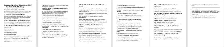 Kindle Self Publishing FAQs