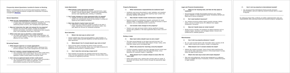 Landlords Guide To Renting FAQs