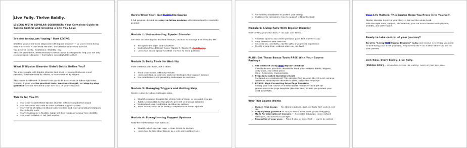 Living With Bipolar Disorder Salespage