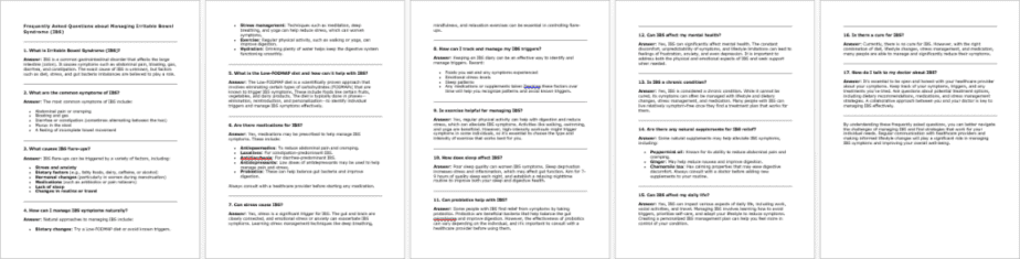 Managing Irritable Bowel Syndrome FAQs