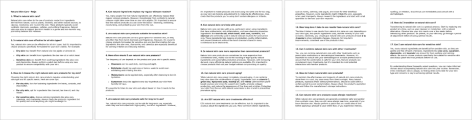 Natural Skin Care FAQs