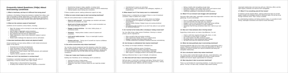 Overcoming Loneliness FAQs
