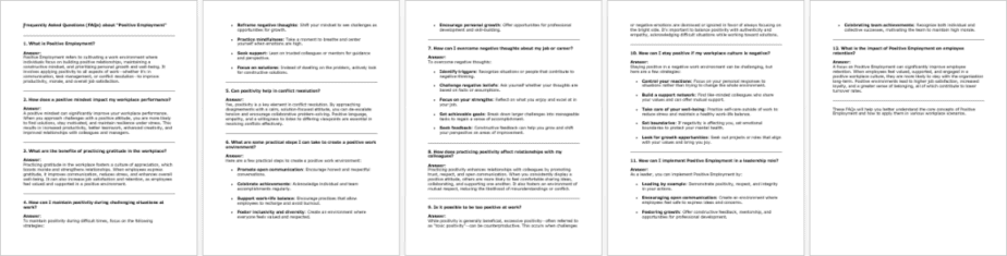 Positive Employment FAQs