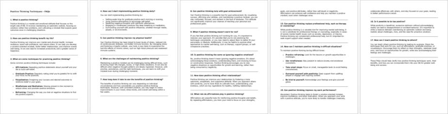 Positive Thinking Techniques FAQs