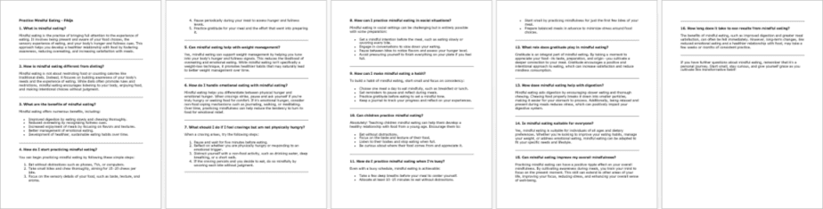 Practice Mindful Eating FAQs