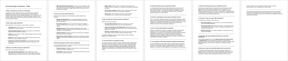 Preventing High Cholesterol FAQs