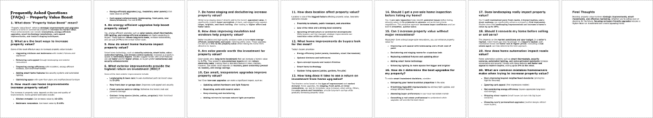 Property Value Boost FAQs