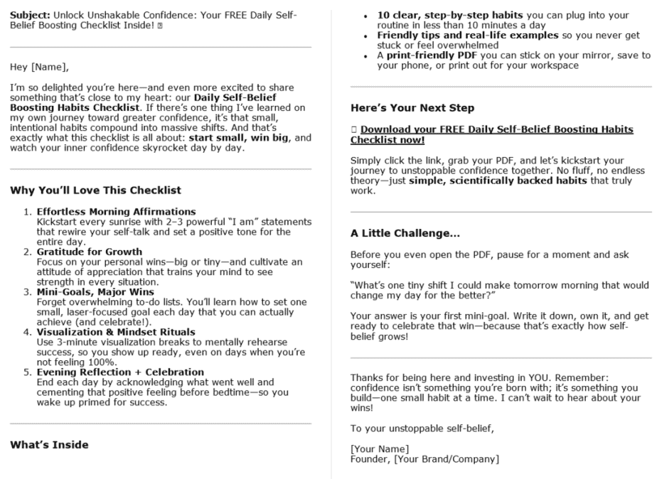 10 Build Your Self Belief PLR Autoresponders Sample