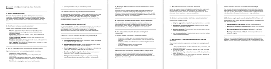 Romantic Attraction FAQs