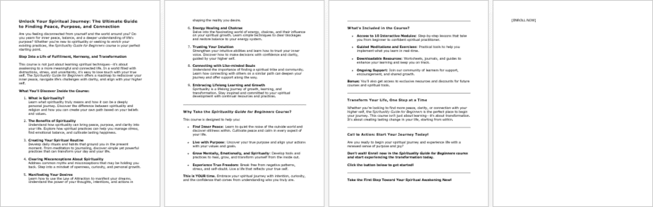 Spirituality Guide for Beginners Salespage