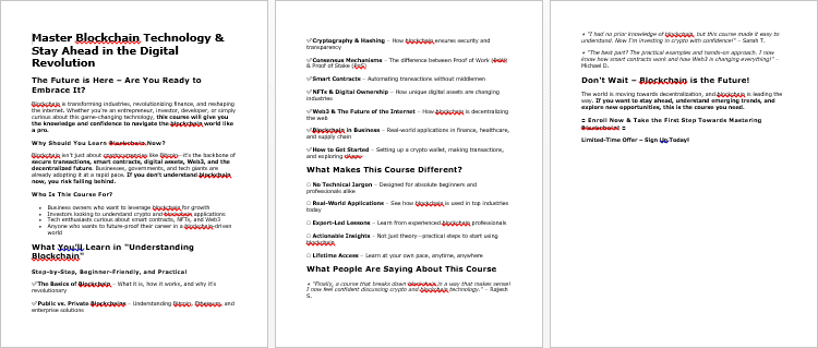 Understanding Blockchain Salespage