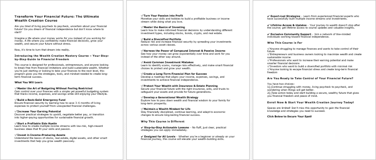 Wealth Creation Salespage