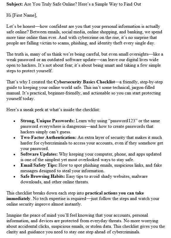 10 Cyber Security PLR Autoresponders Sample